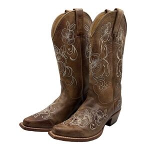 SHYANNE Lara Western Boot Women's Size 6 M Brown Leather Snip Toe